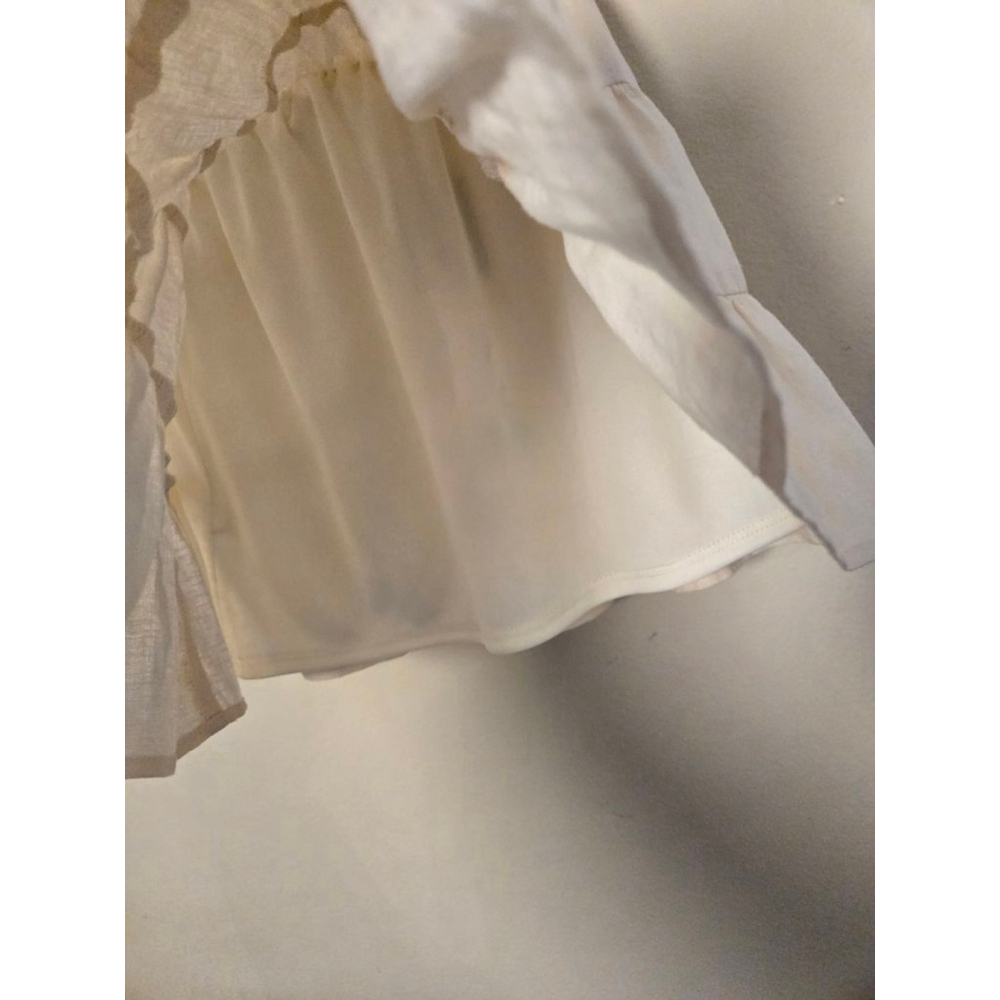 Women's UO Cream Tiered Mini Skirt - Picture 4 of 6